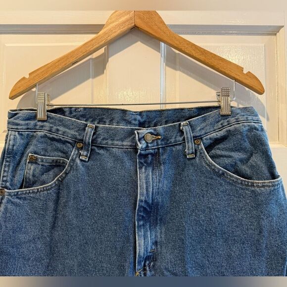 Wrangler 5 Star Premium Denim Regular Fit Blue Jeans Size 36 X 32 (measures 31”) - Picture 4 of 9